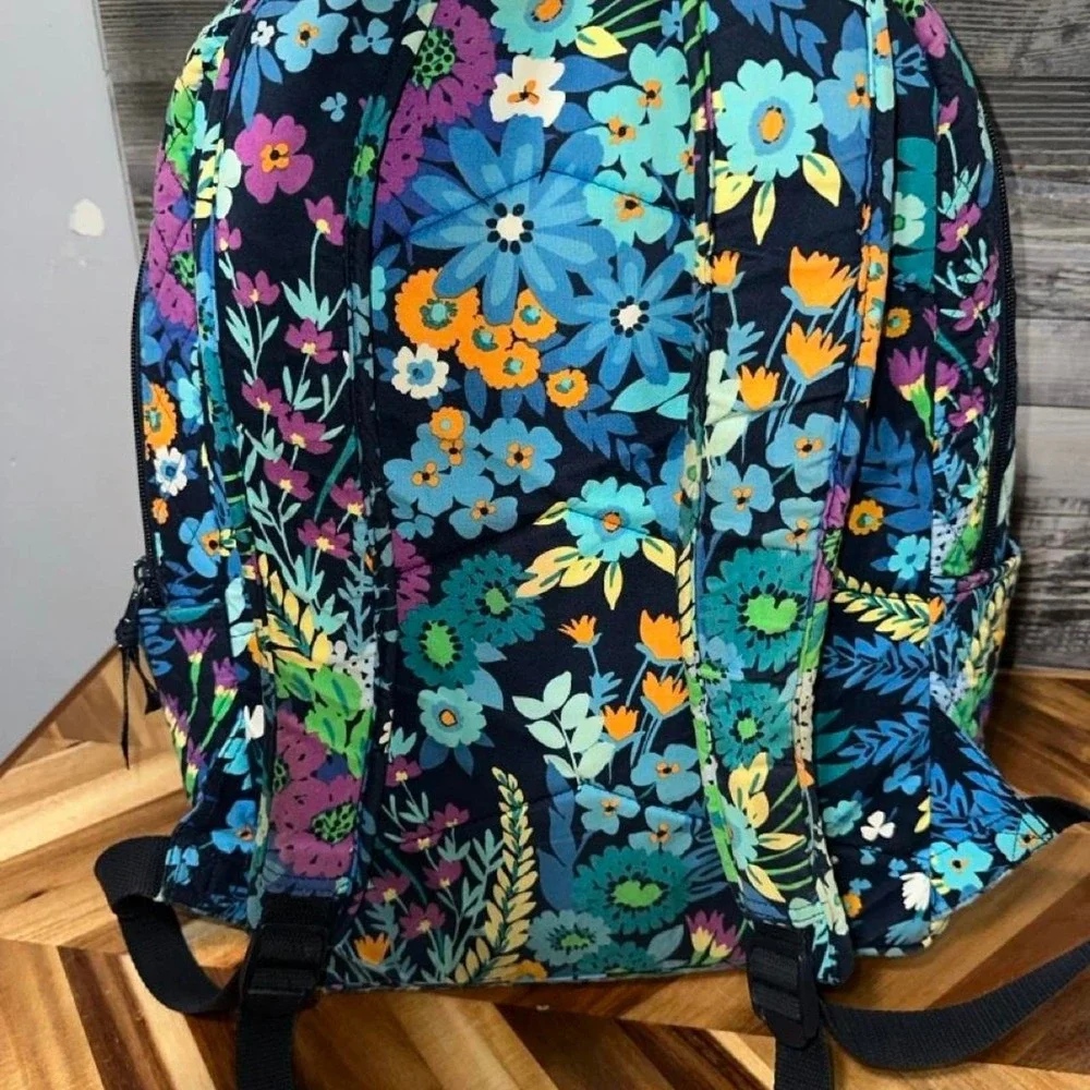 Vera Bradley backpack w/ matching wallet features a vibrant Mural Garden